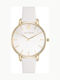Paul Lorens Women's Watch with White Leather Strap