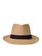 Hut mit schwarzem Band Beige 24747