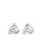 Stainless Steel Stud Earrings Hearts 9mm 4 Pairs