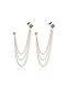 Cuff Chain Earrings Silver 85mm 1 pair