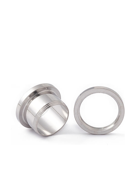 Flesh Tunnel Plug Surgical Steel Silver 16mm 1pc