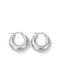 Stainless Steel Hoop Earrings Design Silver 23mm 1 Pair