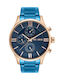 Paul Lorens Watch Battery with Blue Metal Bracelet