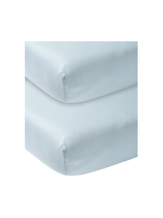 Meyco Baby Sheet Crib Cotton Fitted Light Blue Light Blue 60x120cm