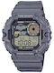 Casio Ψηφιακό Ανδρικό Ρολόι Μπαταρίας με Γκρι Καουτσούκ Λουράκι