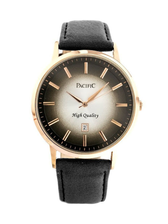 Pacific Uhr Batterie mit Schwarz Lederarmband