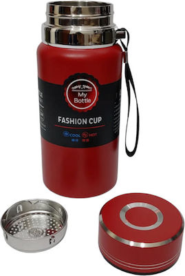 ZS9206 Bottle Thermos Stainless Steel / Plastic Red 600ml