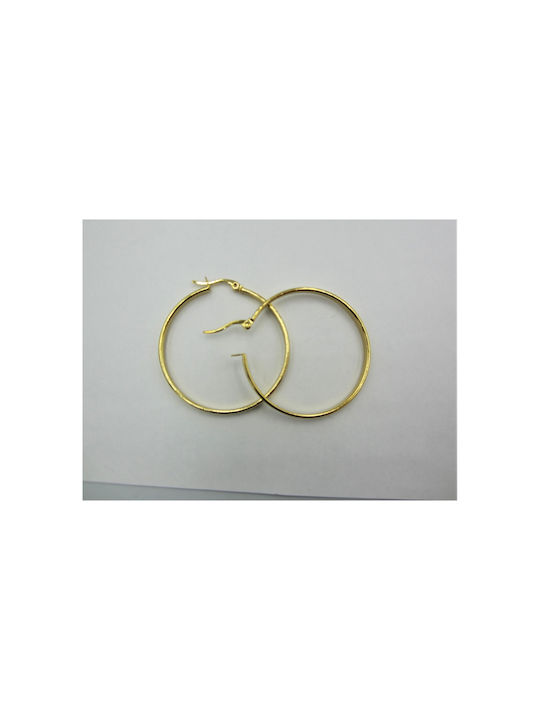 Golden Steel Hoop Earrings 45x3mm 1 Pair