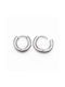 Stainless Steel Hoop Earrings Silver 14x3mm 1 Pair