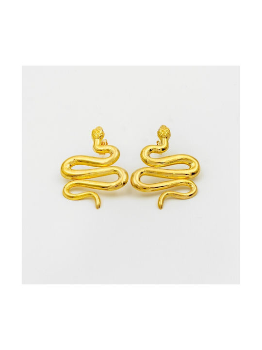 Handmade 14k Gold Snake Earrings