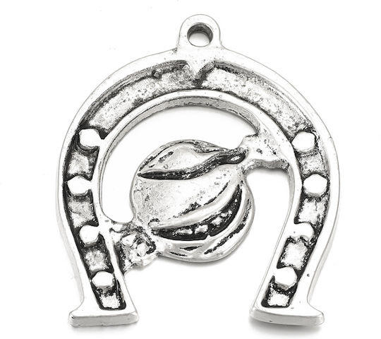 Tischplatte Glücksbringer Hufeisen Rosa aus Metall 5.1x6.1cm 1Stück