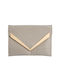 Chic Clutch Bag Faux Leather Glitter Gold