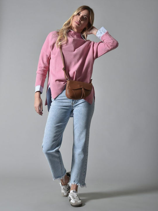 Belle Femme Women's Long Sleeve Pullover Pink
