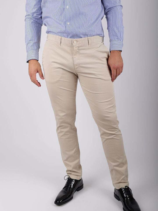 Polbot Men's Trousers in Slim Fit Beige