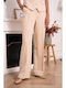 Bon Women's Fabric Trousers Beige