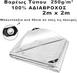 Dalimond Κρίκους Waterproof Tarpaulin 250gr/m² 2x2m. Heavy Duty White