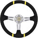 Autoline Car Steering Wheel with 35cm Diameter Yellow/Yellow