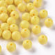 Acrylic Craft Beads Yellow 100pcs 10mm