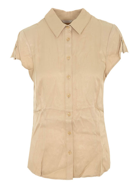 Guess Women's Long Sleeve Shirt Light Brown