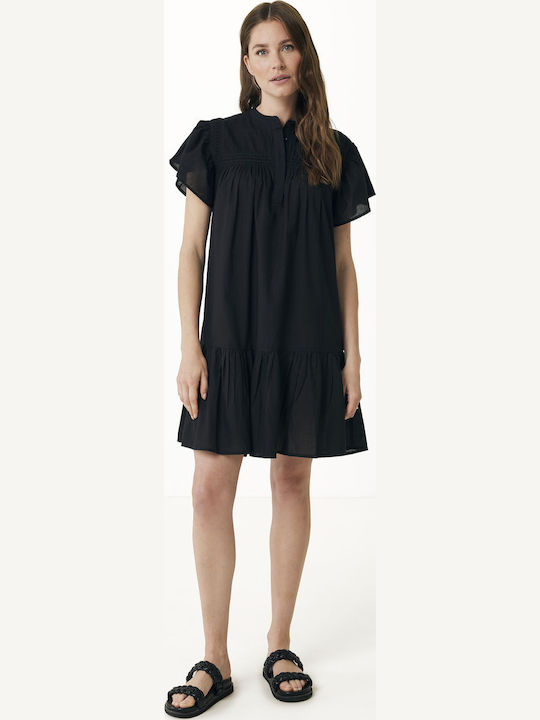 Sommer Mini Damenkleid mit Rüschen Schwarze