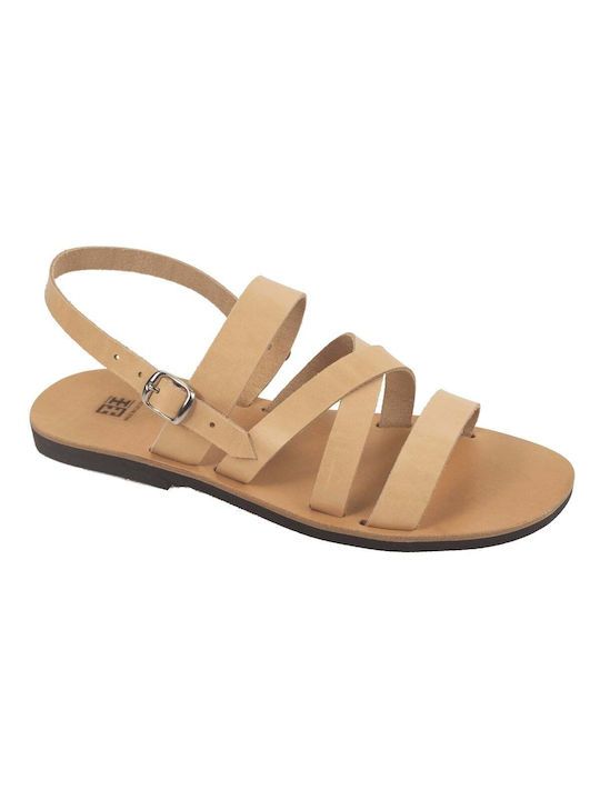 ΞΞ Leder Herrensandalen in Beige Farbe