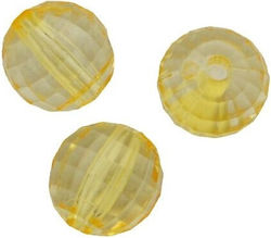 Acrylic Craft Beads Yellow 216pcs 16mm