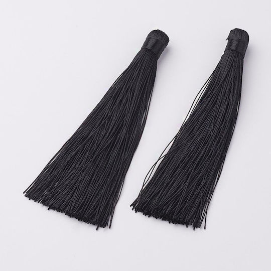 Plastic Decorative Tassel for DIY Crafts Black 5pcs 12x1cm