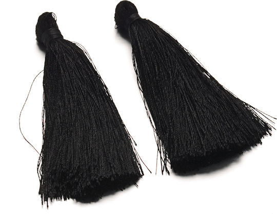 Decorative Tassel for DIY Crafts Black 4pcs 8cm