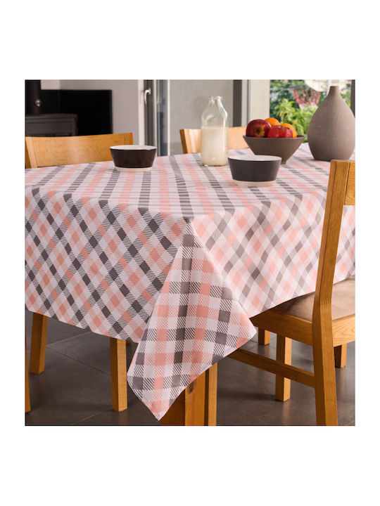 Cokitex Tablecloth Quadri Peach 140x140cm