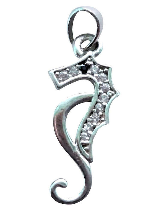 925 Silver Pendant Seahorse Design Jolie Silver 0.8 G 20x9 Mm