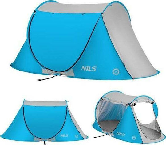Nils NC3043 Camping Tent Pop Up Blue 3 Seasons for 2 People 220x120x95cm