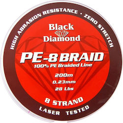 Black Diamond Νήμα Ψαρέματος 100m / 0.23mm / 12.7kg Red 8 Braid
