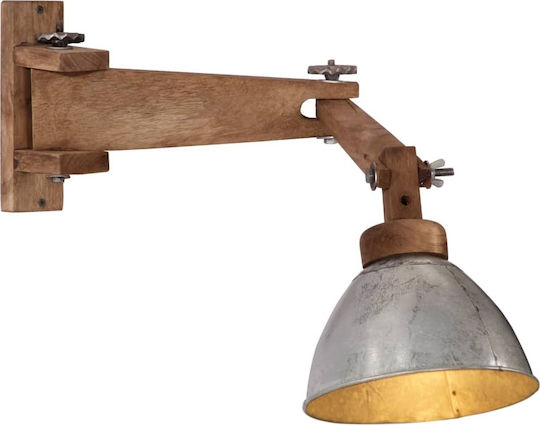 vidaXL Vintage Lamp Wall with Socket E27 Silver 6.5cm