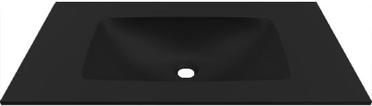 Elleci Επικαθήμενος Νιπτήρας Πορσελάνης 120.5x46x12cm Nero Opaco