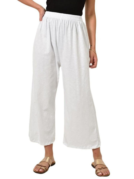 Reißverschluss Culotte mit hoher Taille Weiß 24771