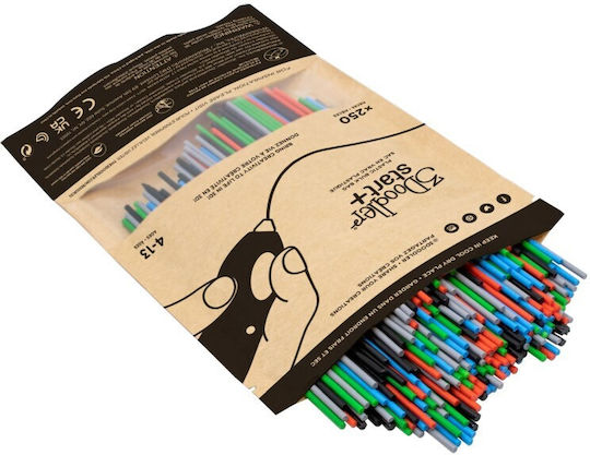 3doodler Primary Pow Mixed Bag 250 Compostable Plastic Blue Green Grey Red 1 G