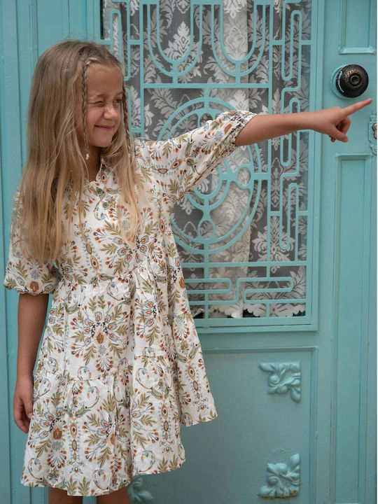 Trendy Shop Kids Dress Floral White