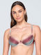 Luna Bikini Bra Lurex with Adjustable Straps Multicolour Striped