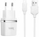 Hoco Charger with 2 USB-A ports and micro USB Cable Quick Charge 3.0 in White Colour (C12)