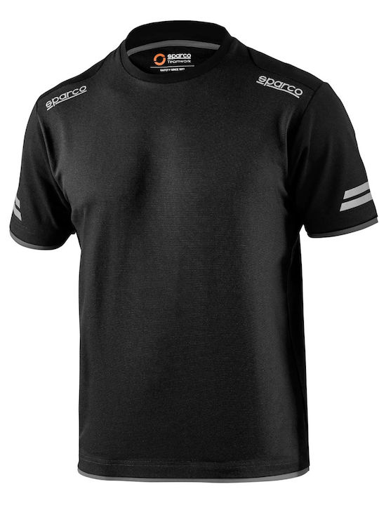Tricou de muncă pentru bărbați Sparco Tuscon negru gri 02416