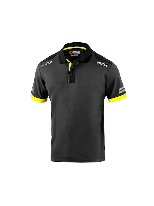 Sparco Toledo Men's Work T-shirt Polo Gray Yellow Fluorescent 02415