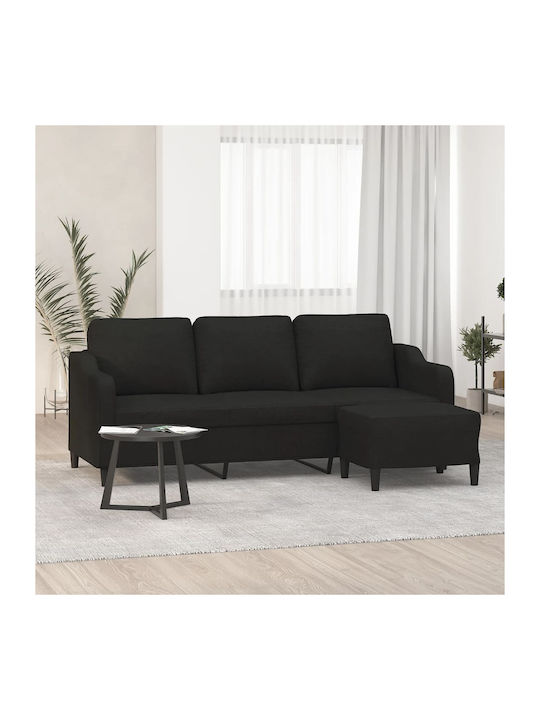 Dreisitzer Sofa Schwarz 198x77x80cm