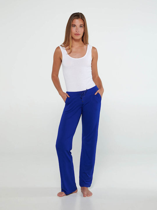 Vamp Pantaloni de trening pentru femei cu cauciuc Blue Lapis