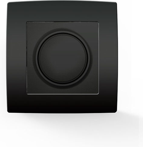 Elmark City Χωνευτός Διακόπτης Dimmer με Πλαίσιο LED Περιστροφικός 300W σε Μαύρο Χρώμα