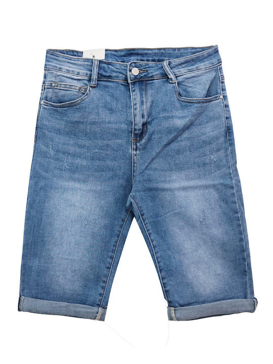 Damen Bermuda Jean Blau