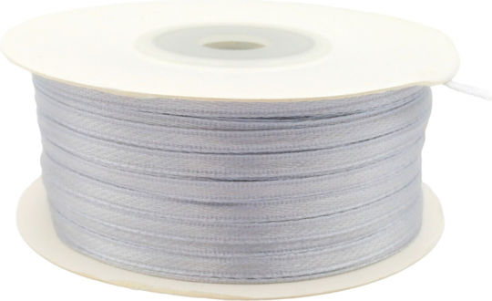 Satin Panglică Monocromie Argintiu 100metri cu lățime 3mm