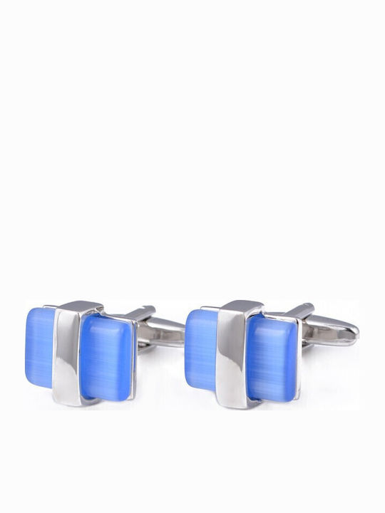 Butoni Argint/Albastru Deschis 1053