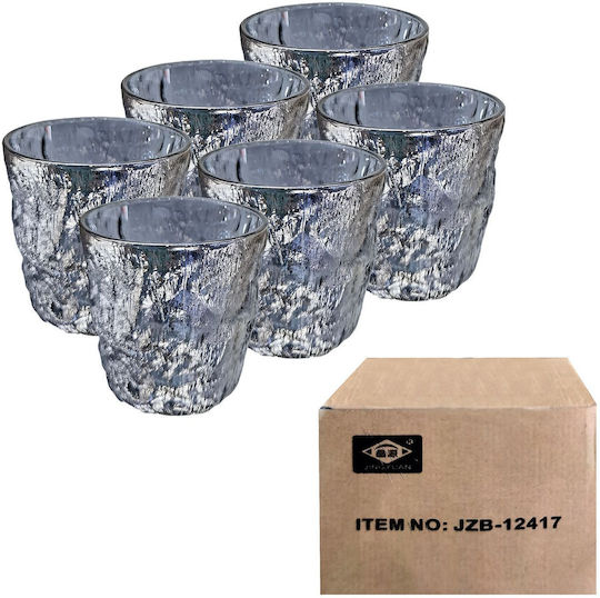 HOMie Set Wasserbrillen Glas Silber 330ml 6 Stück