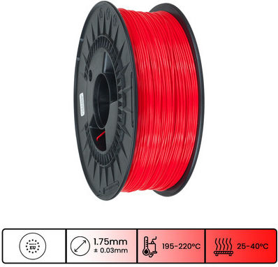 3d Power PLA 3D Printer Filament 1.75mm Red 1kg 1pc Spool