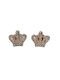 925 Silver Crown Earrings Blown Rose Gold